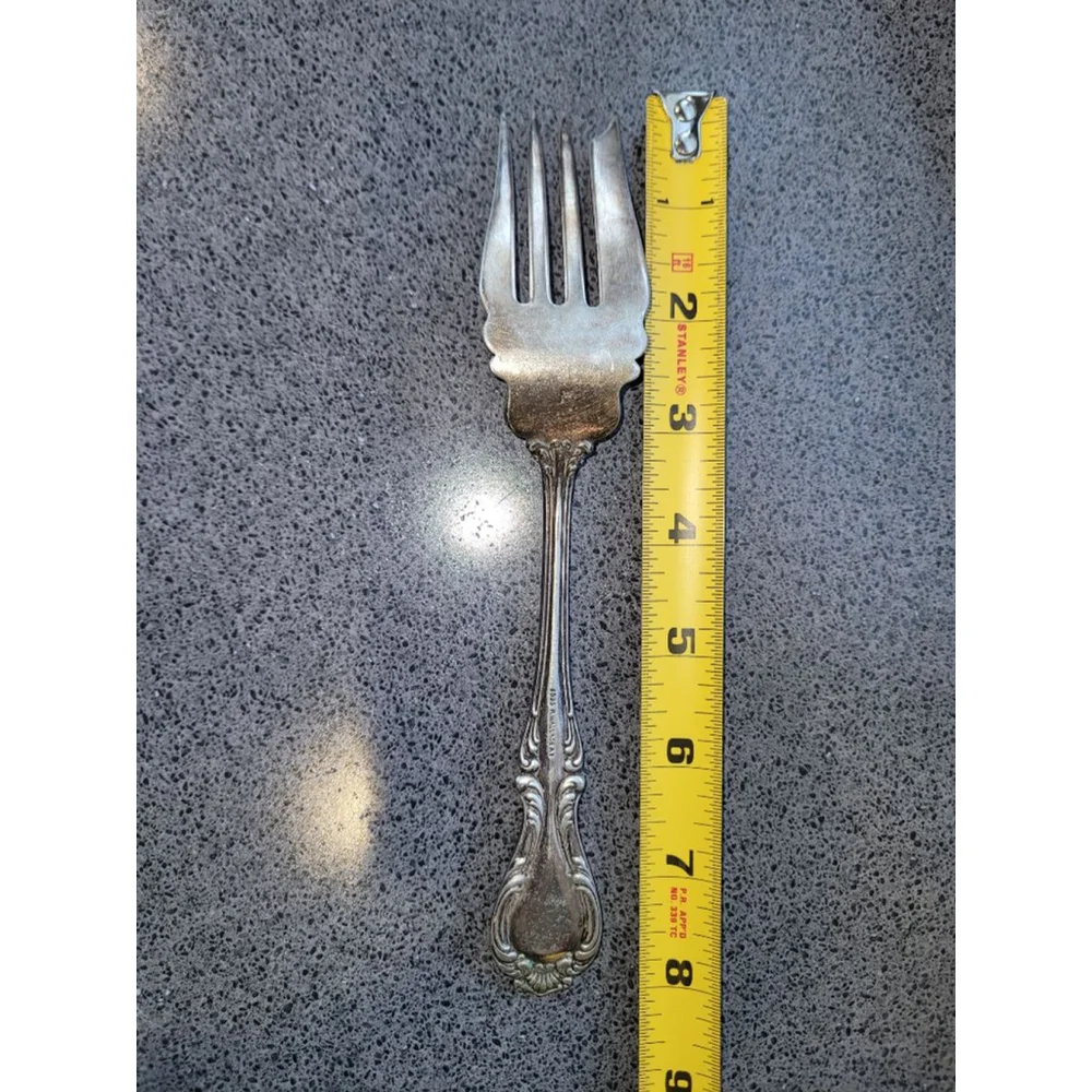 1835 R Wallace Cold Meat Serving Fork Silverplate Vintage Flatware 8.5”